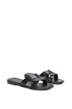 Tavia | Square-Toe Slider Sandals - black sandal view 3