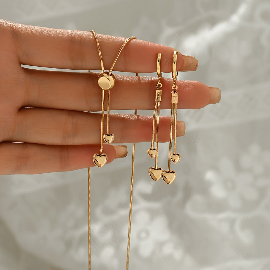 Heart Pendant | Necklace & Earrings Set