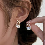Gold Cross | Zirconia Earrings