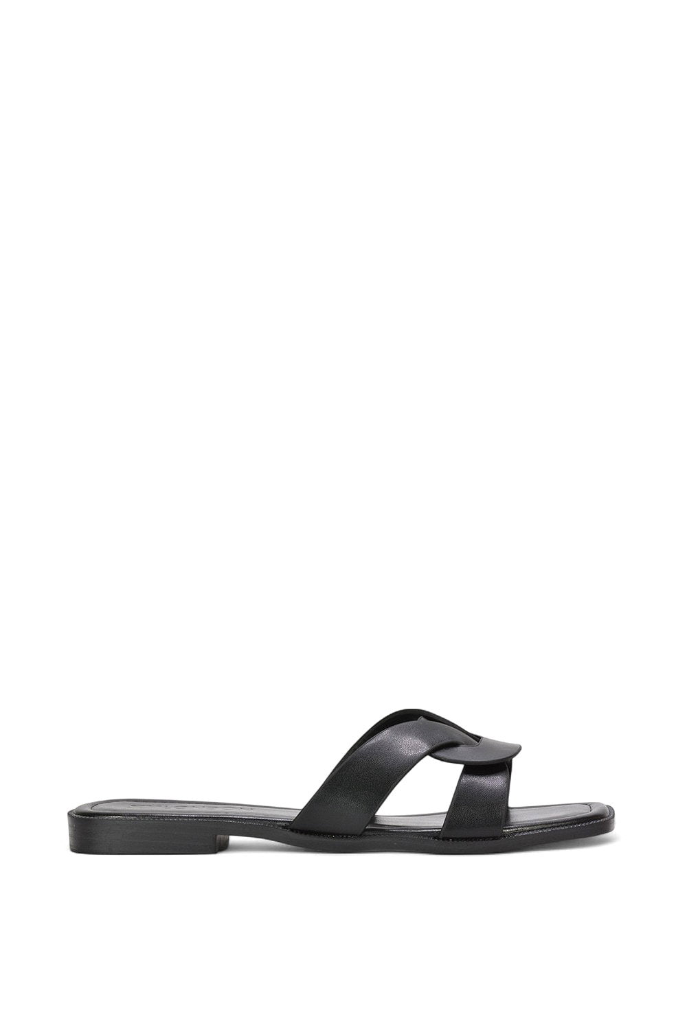 Tavia | Square-Toe Slider Sandals - black sandal view 1
