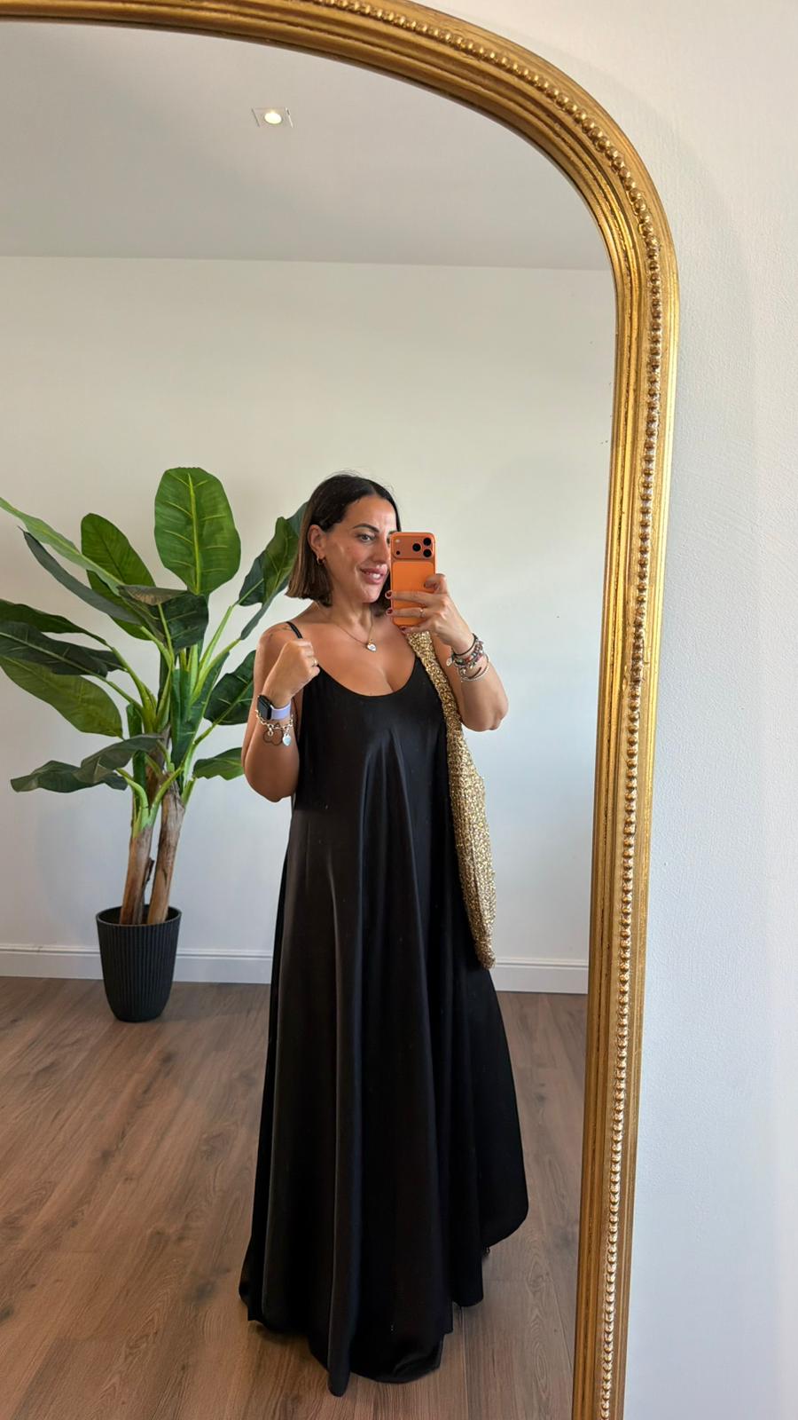 Livia long slip dress in KIM London summer outfit styling