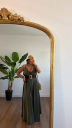 Livia long slip dress in KIM London summer outfit styling
