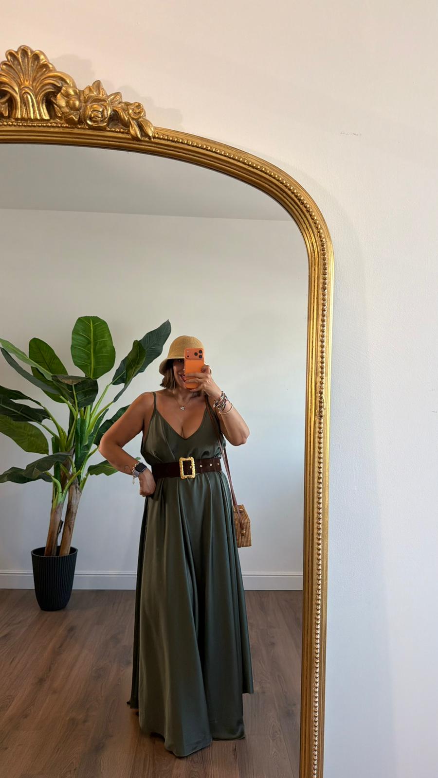 Livia long slip dress in KIM London summer outfit styling