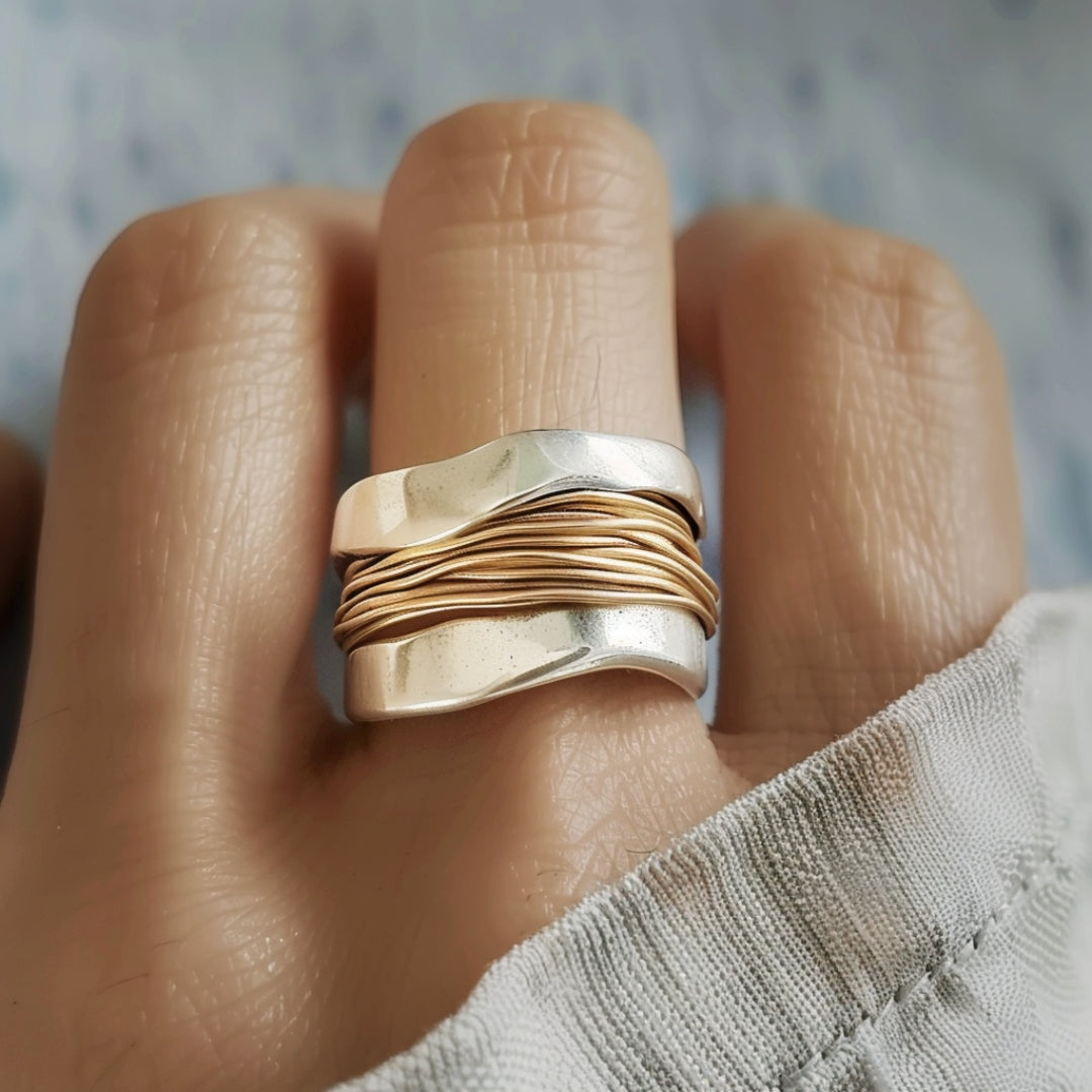 Silver Golden Threads | Ring