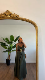 Livia long slip dress in KIM London summer outfit styling
