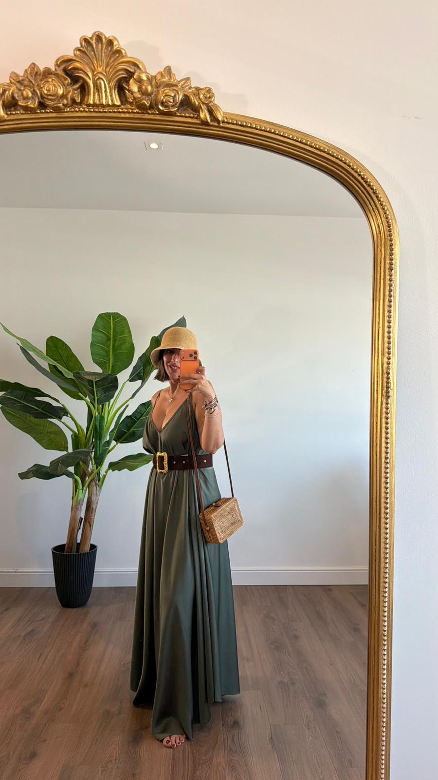 Livia long slip dress in KIM London summer outfit styling