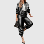 Livia | Elegant Leather Two-Piece Set