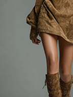 Hilda | Suede Turtleneck Dress
