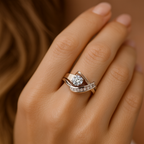 Asymmetric Gold & Silver | Zirconia Ring