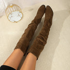 Ione | Fashionable Over-the-Knee Boots with Stacked Heel