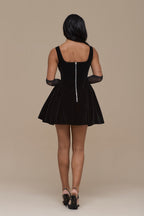 Lucky | Mini Black Velvet Dress