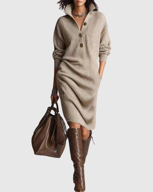 Arianell | Wool Winter Knit Midi Dress