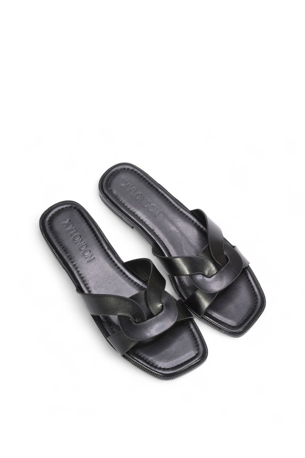 Tavia | Square-Toe Slider Sandals - black sandal view 5