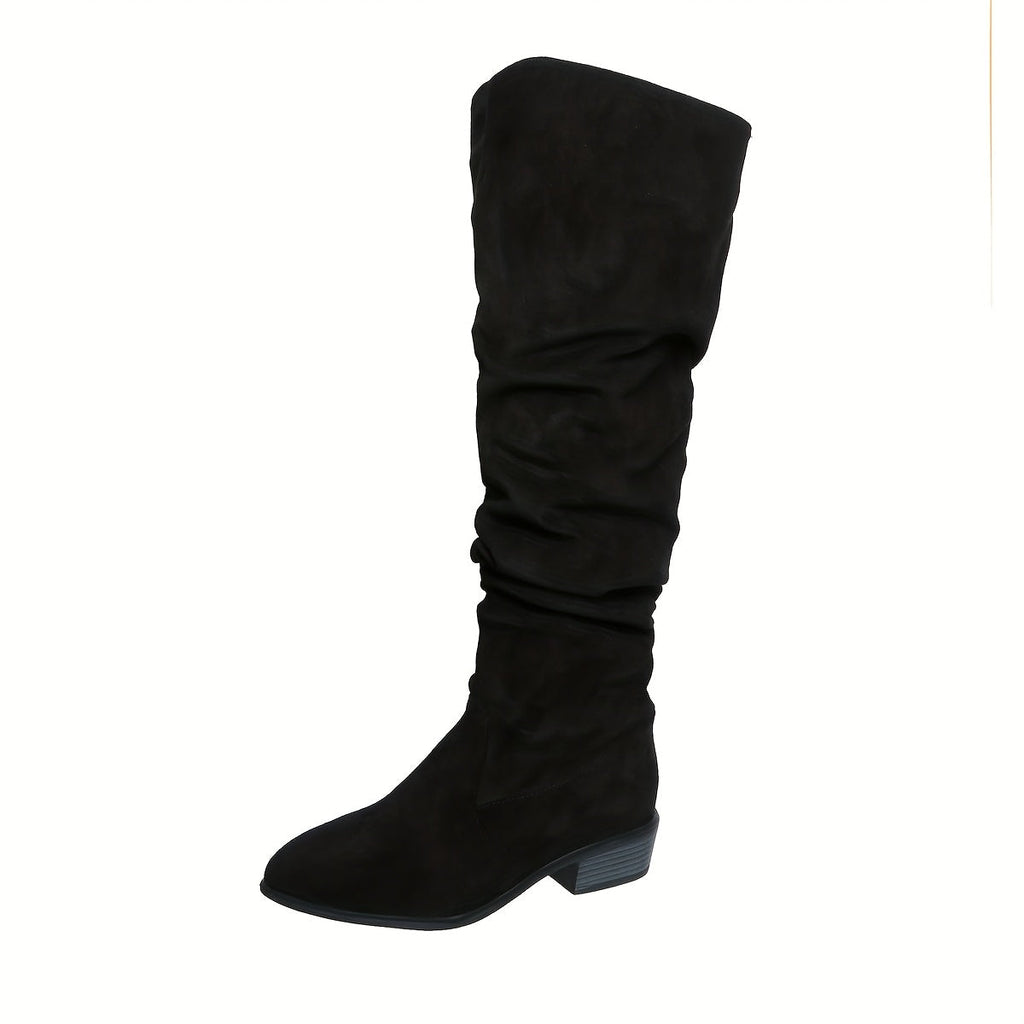 Ione | Fashionable Over-the-Knee Boots with Stacked Heel
