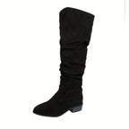 Ione | Fashionable Over-the-Knee Boots with Stacked Heel