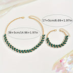 Green Crystal | Necklace & Bracelet Set