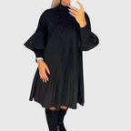 Elodie | Pleated Puff-Sleeve Gown