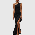 Hannah | One-Shoulder Black Gown