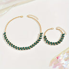 Green Crystal | Necklace & Bracelet Set