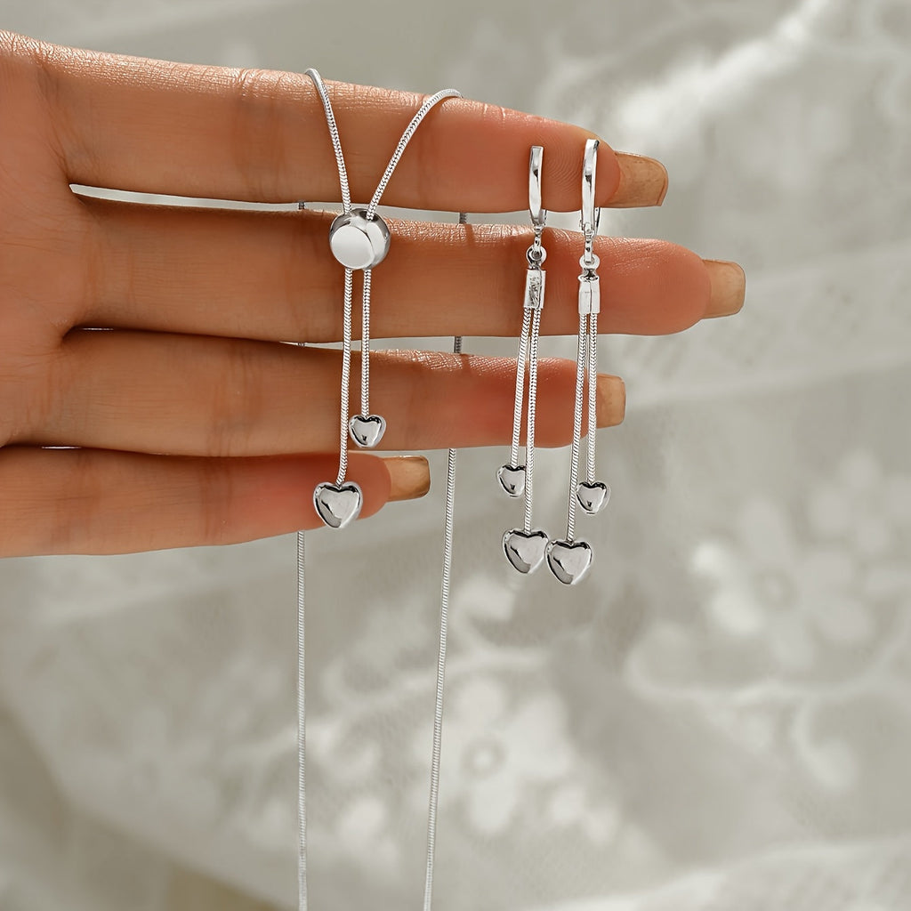 Heart Pendant | Necklace & Earrings Set