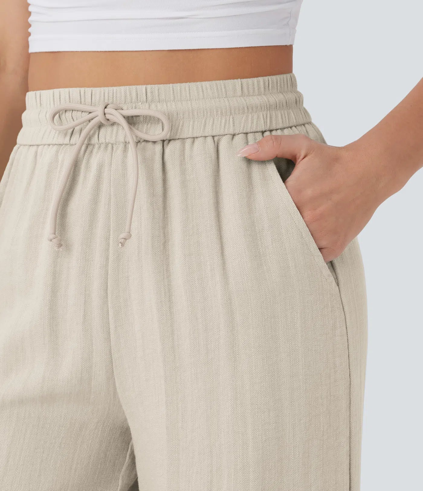 Nora | Wide-Leg Linen-Feel Trousers