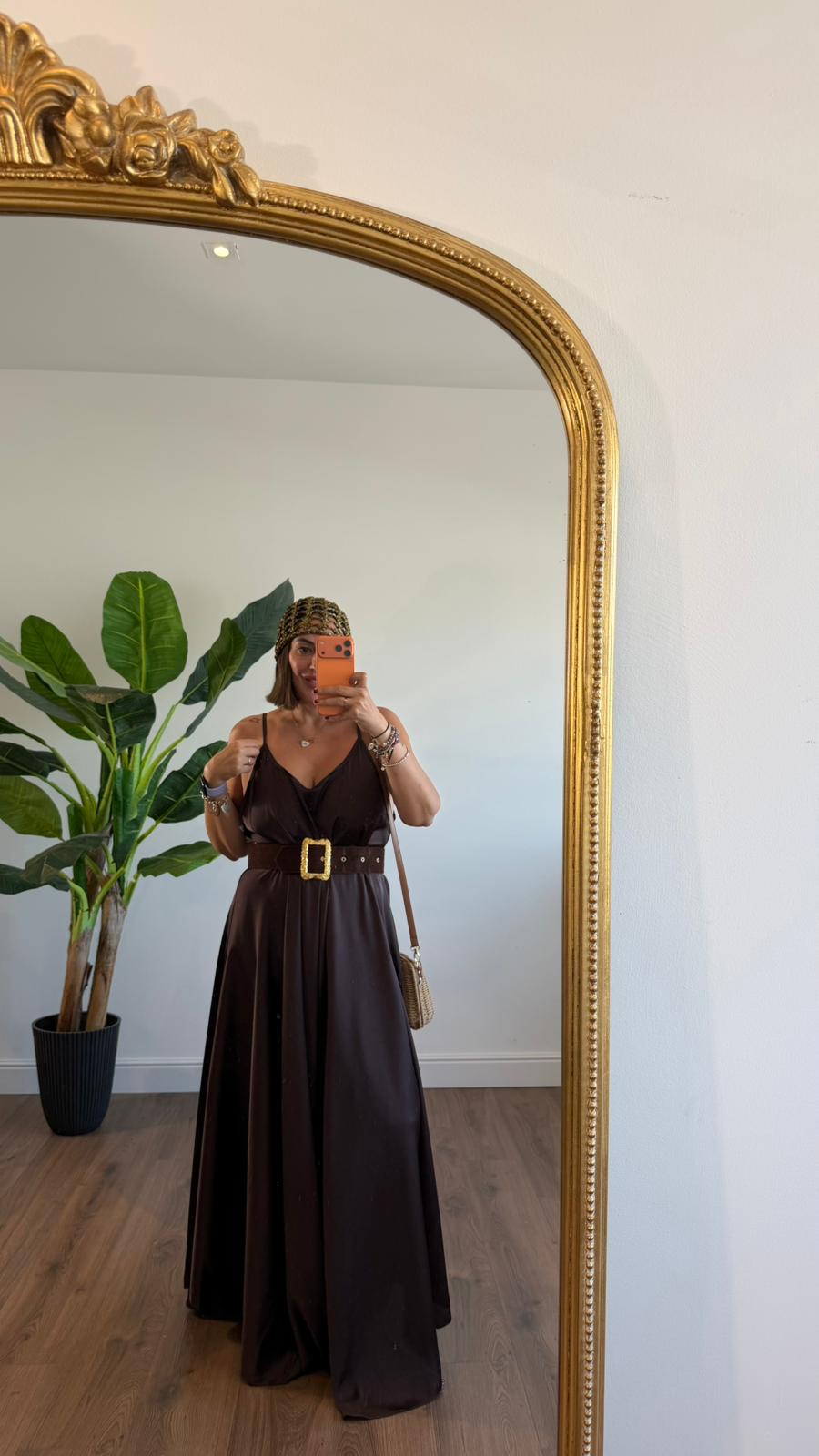 Livia long slip dress in KIM London summer outfit styling
