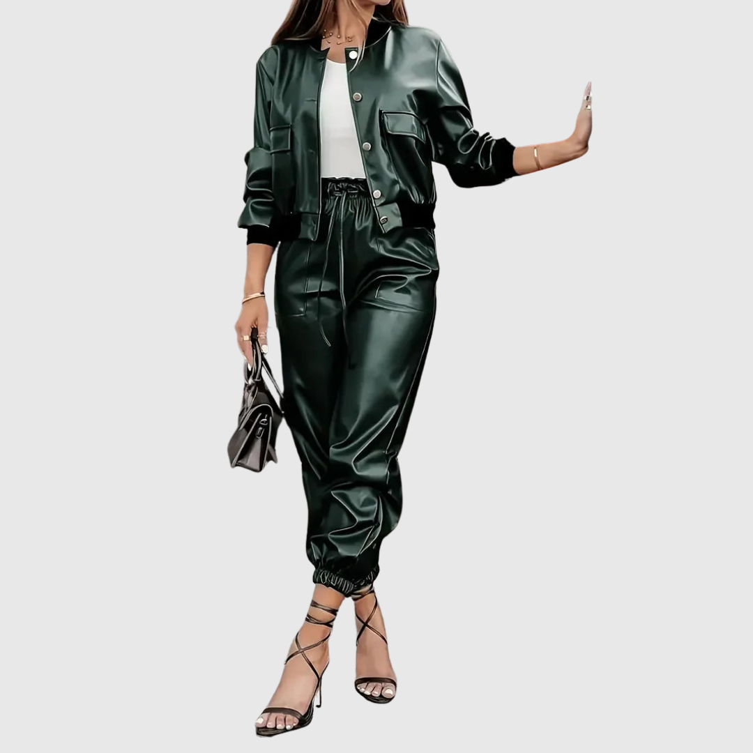 Livia | Elegant Leather Two-Piece Set