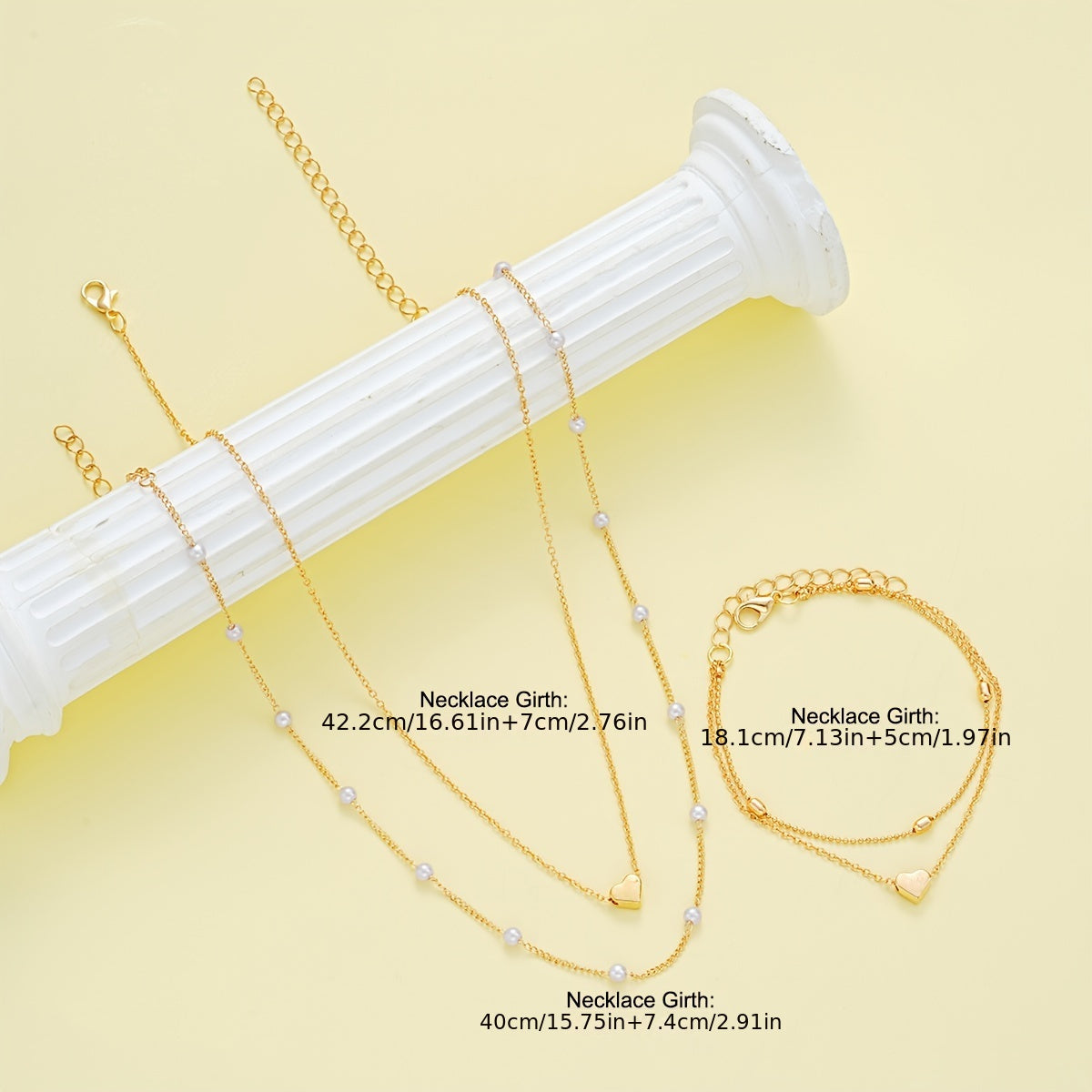 Layered Heart & Pearl | Jewellery Set