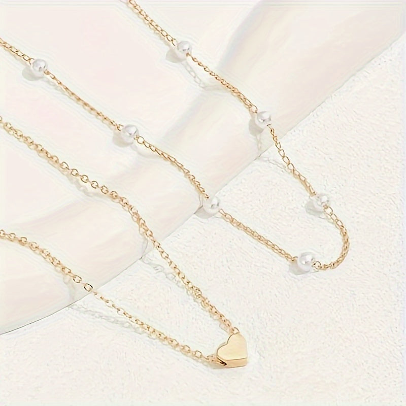 Layered Heart & Pearl | Jewellery Set