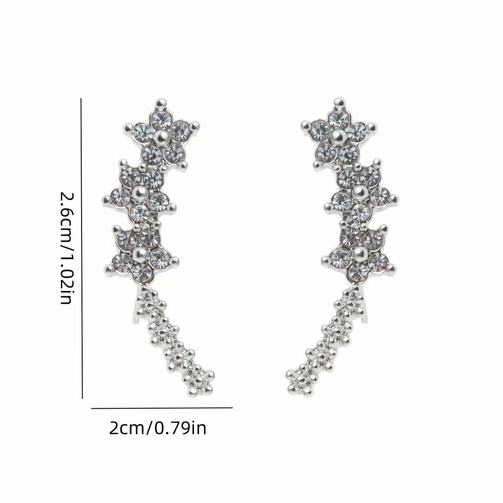 Floral Rhinestone Gold | Earrings