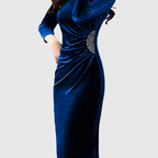Lillo | Velvet Slit Ruched Dress