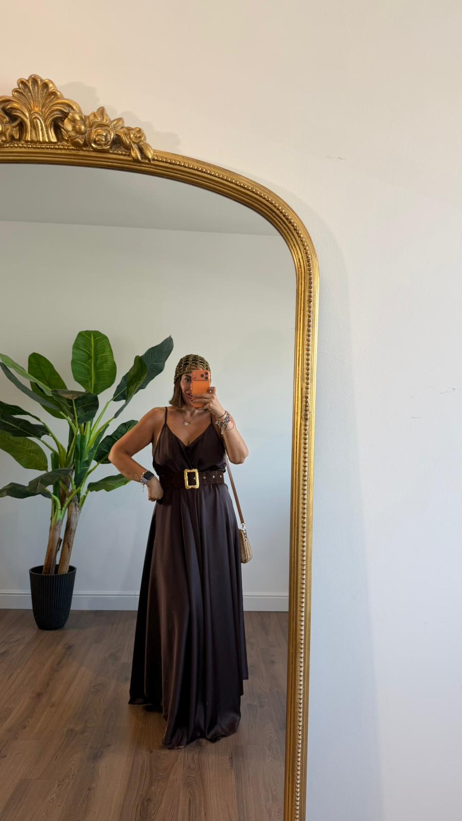 Livia long slip dress in KIM London summer outfit styling