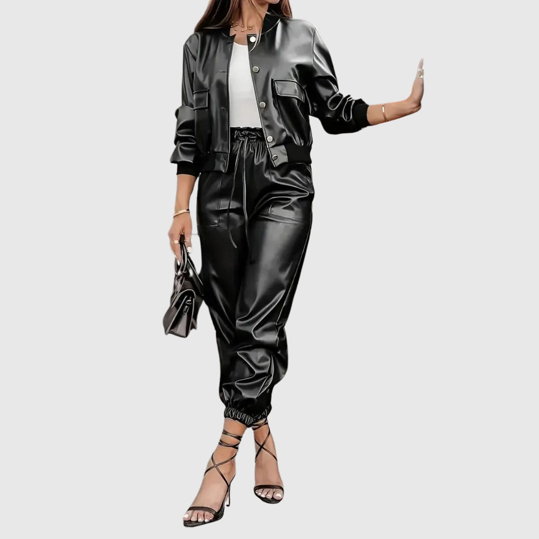 Livia | Elegant Leather Two-Piece Set