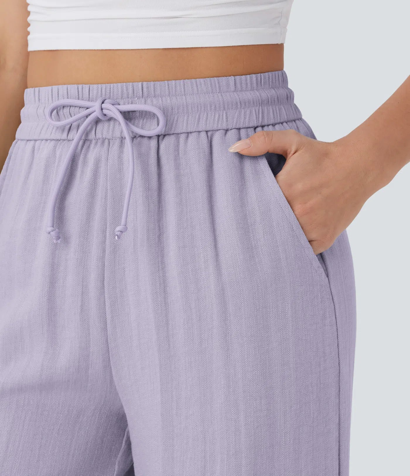 Lena | Wide-Leg Linen-Feel Trousers
