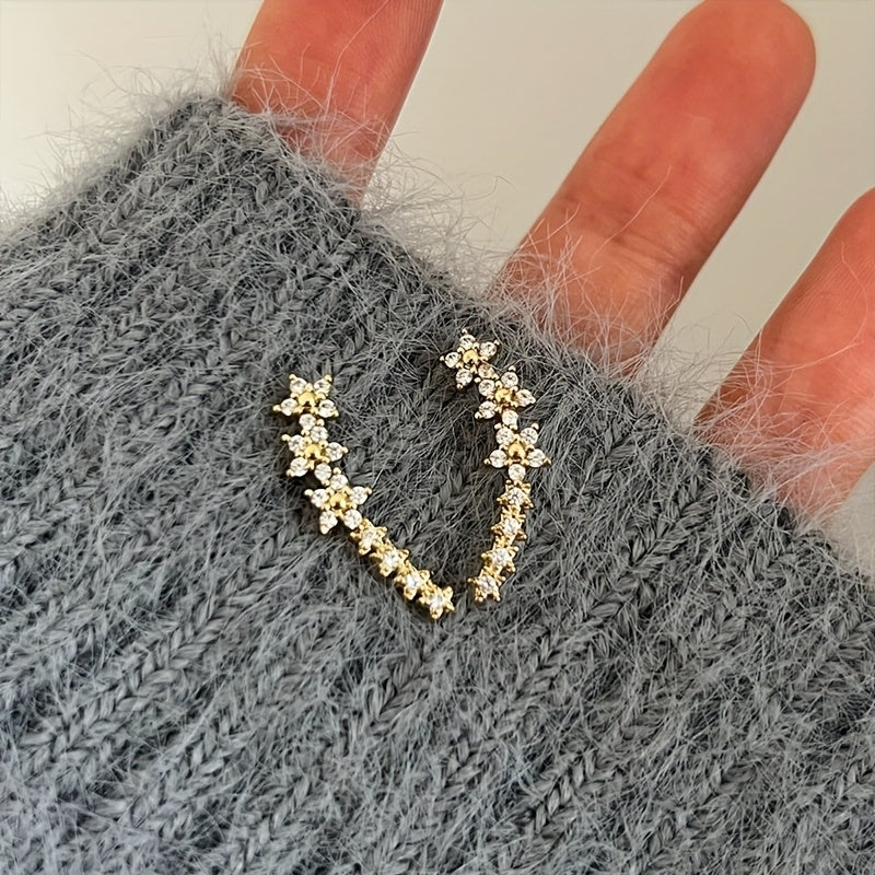 Floral Rhinestone Gold | Earrings