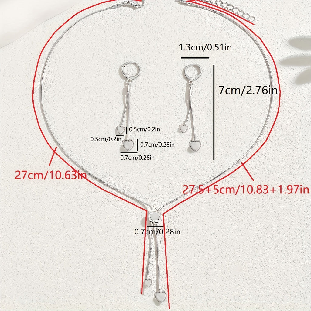 Heart Pendant | Necklace & Earrings Set