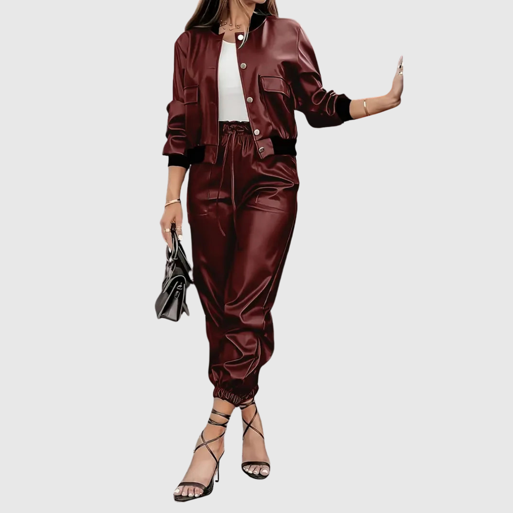 Livia | Elegant Leather Two-Piece Set