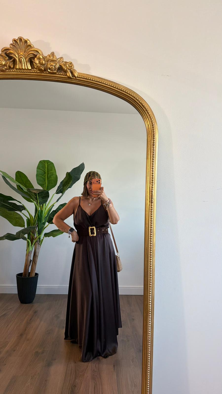 Livia long slip dress in KIM London summer outfit styling