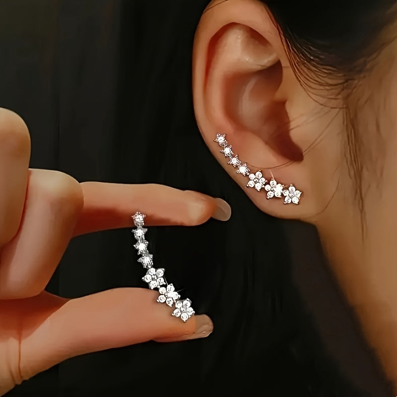 Floral Rhinestone Gold | Earrings