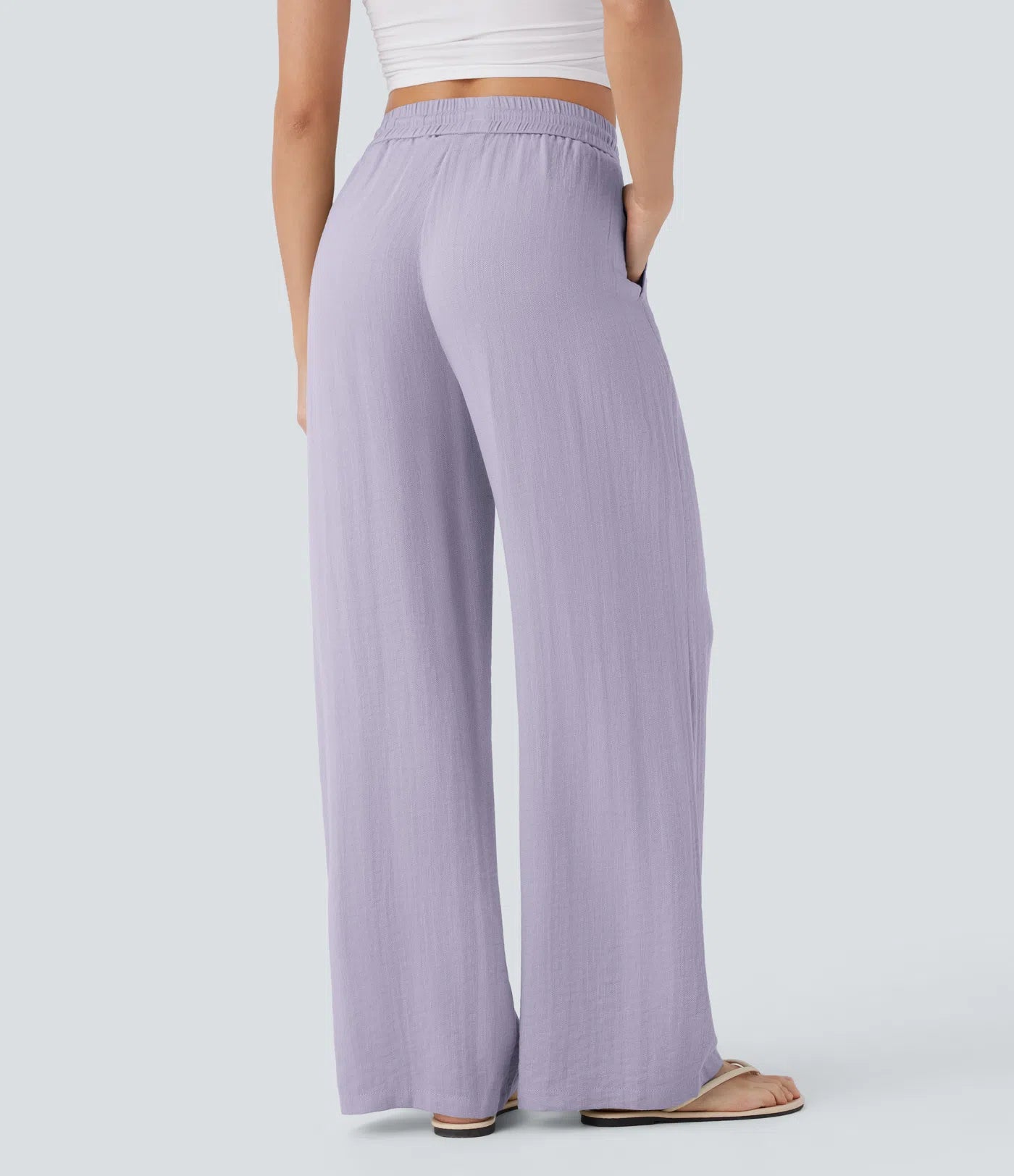 Lena | Wide-Leg Linen-Feel Trousers