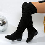 Ione | Fashionable Over-the-Knee Boots with Stacked Heel