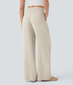 Nora | Wide-Leg Linen-Feel Trousers