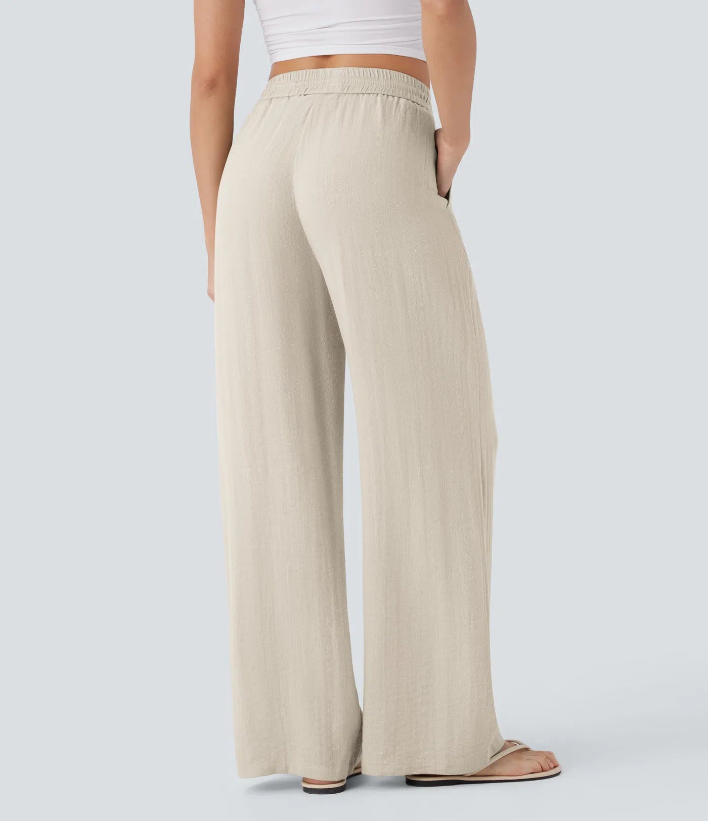 Nora | Wide-Leg Linen-Feel Trousers