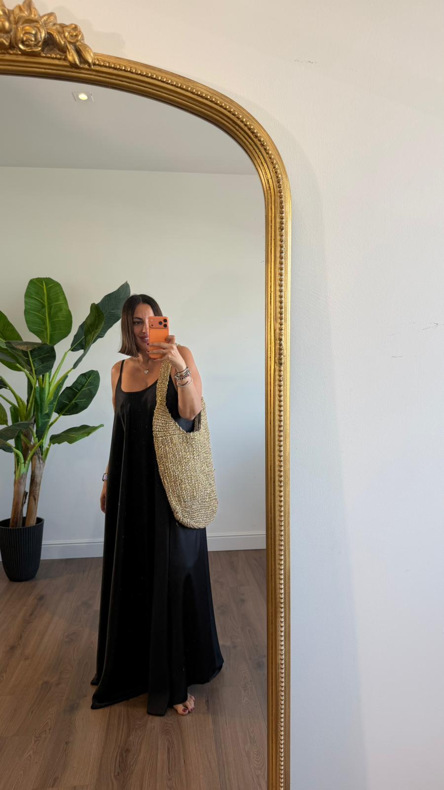 Livia long slip dress in KIM London summer outfit styling