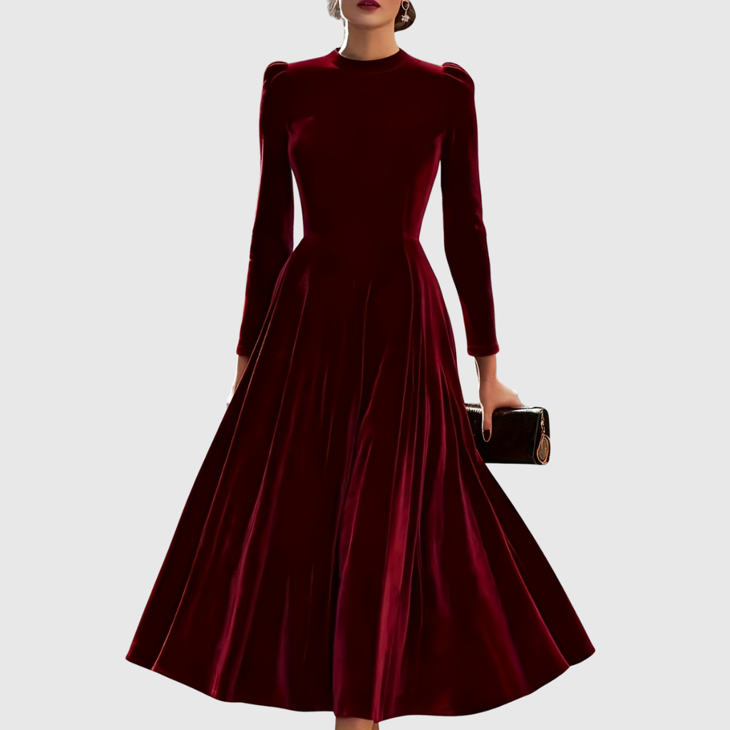 Soopie | Elegant Navy Blue & Burgundy Wedding Dress