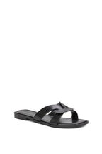 Tavia | Square-Toe Slider Sandals - black sandal view 2