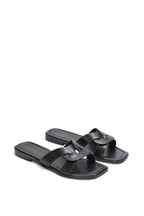 Tavia | Square-Toe Slider Sandals - black sandal view 4