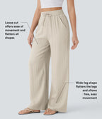 Nora | Wide-Leg Linen-Feel Trousers