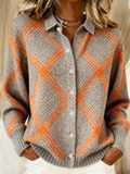 Christelle | Checked Blouse Made From Warm, Soft Hoodie Material