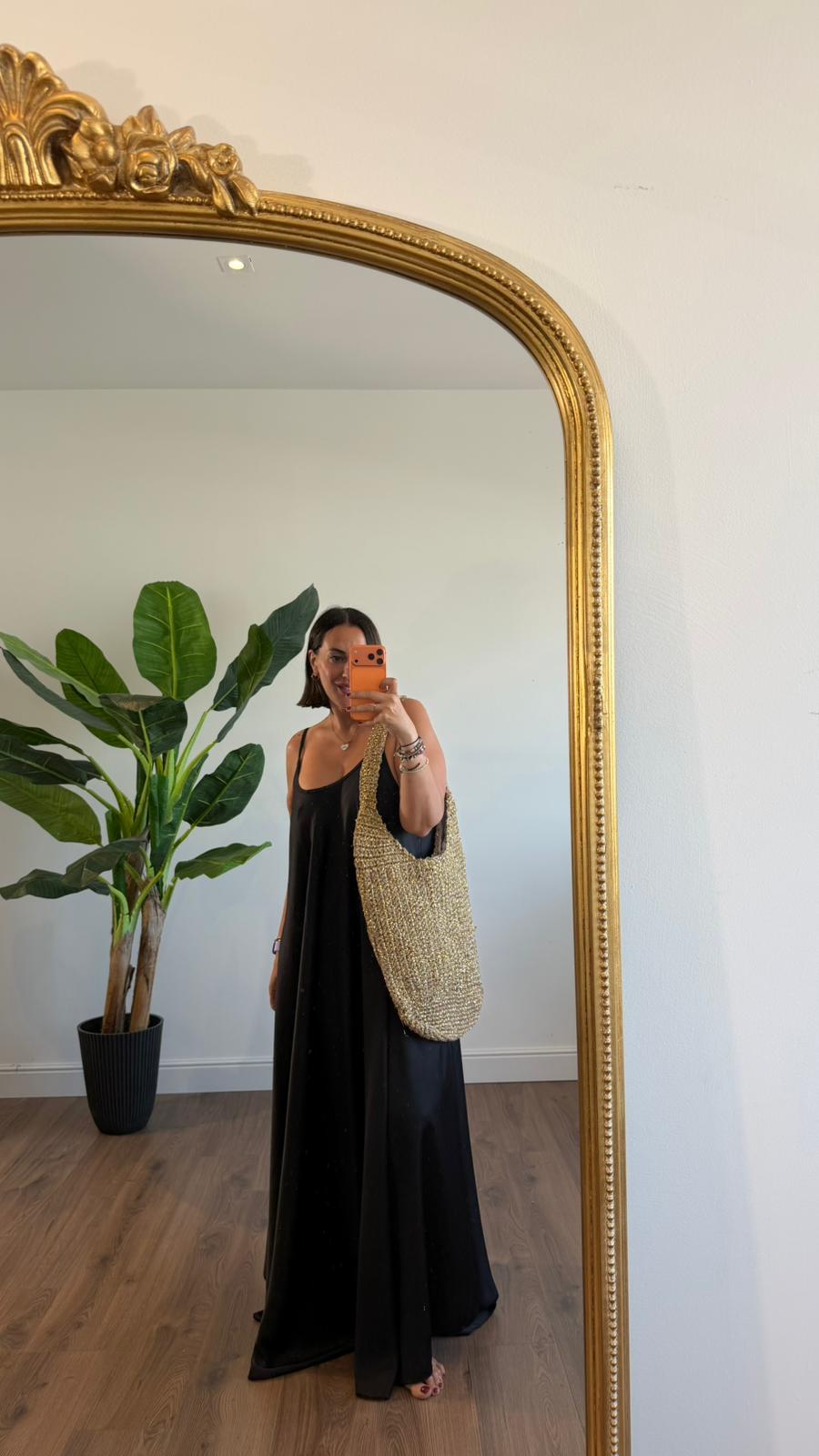 Livia long slip dress in KIM London summer outfit styling